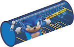 Gim Fabric Pencil Case Sonic with 1 Compartment Blue