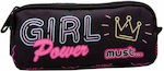 Must Fabric Pencil Case Girl Power with 1 Compartment Black