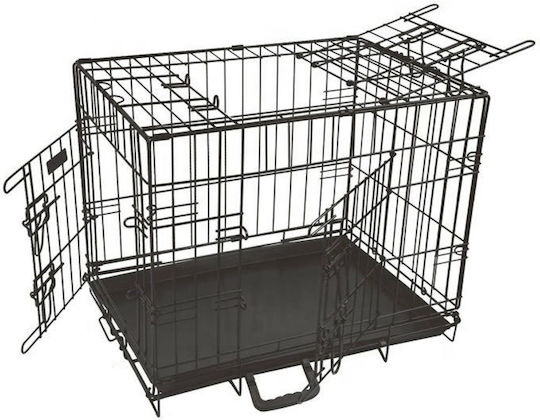 Ikaros Wire Dog Cage Small with 2 Doors Black 63x44x50.5cm