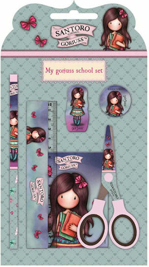 Santoro Thumbellina Kids Stationery Set with Pencil, Sharpener, Eraser, Notepad and Ruler 5pcs