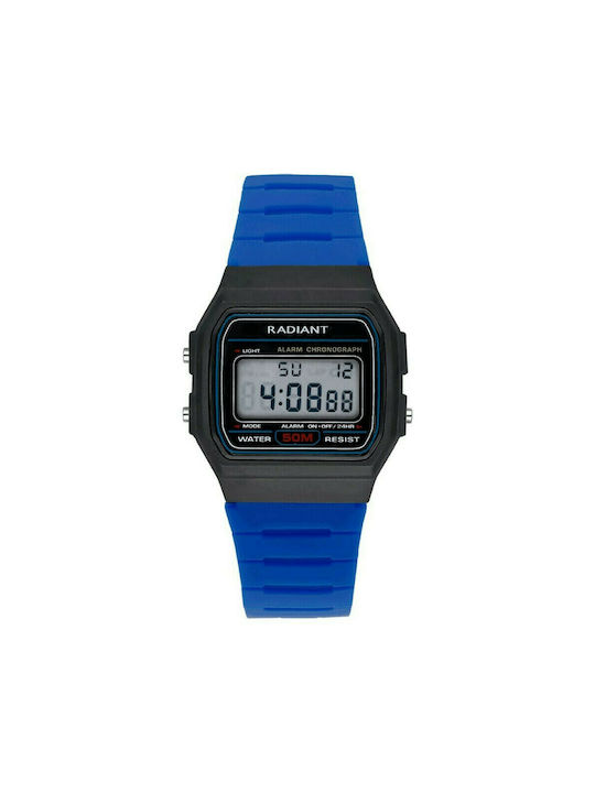 Radiant Digital Uhr Chronograph mit Blau Kautschukarmband