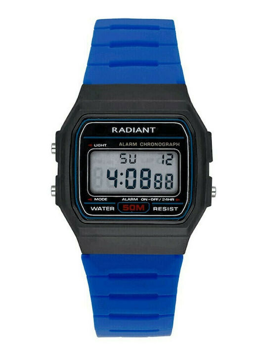 Radiant Digital Damen Uhr Chronograph mit Blau Kautschukarmband