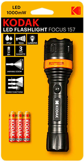 Kodak Flashlight LED with Maximum Brightness 60lm Focus 157 Black