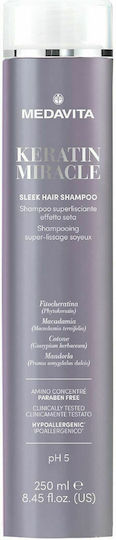 Medavita Keratin Miracle Sleek Hair pH 5 Shampoos Smoothing for All Hair Types 250ml