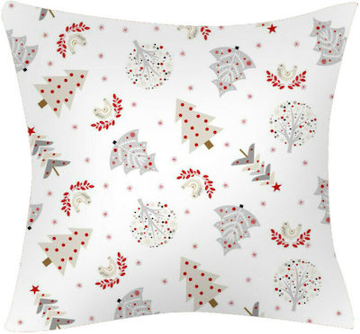 Borea Christmas Decorative Pillow Έλατο Square White 45x45pcs