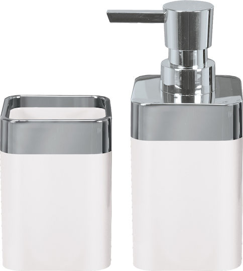 Kleine Wolke Match Plastic Bathroom Accessory Set White 2pcs