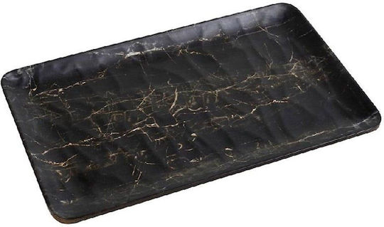 Espiel Black Wood Plate Shallow Wooden Black with Diameter 26cm
