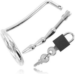 Dream Love Metal Hard Chastity Cock Ring Urethral Extensor în Culoare Gri