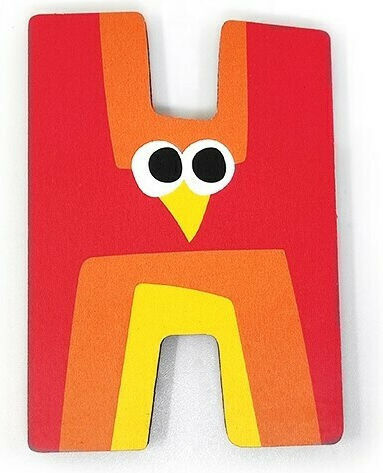 Svoora Decorative Letter Red made of Wood Η 5x0.6x7εκ.