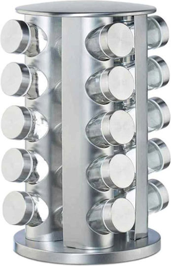 Timeless Tools Gewürzbehälter Glas auf drehbarem Ständer Silberne 20Stück 20Stück Timeless Tools Gewürzbehälter Glas auf drehbarem Ständer Silberne 20Stück 20Stück