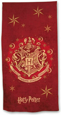 Warner Bros Potter Hogwarts Παιδική Πετσέτα Θαλάσσης Κόκκινη Harry Potter 140x70εκ.