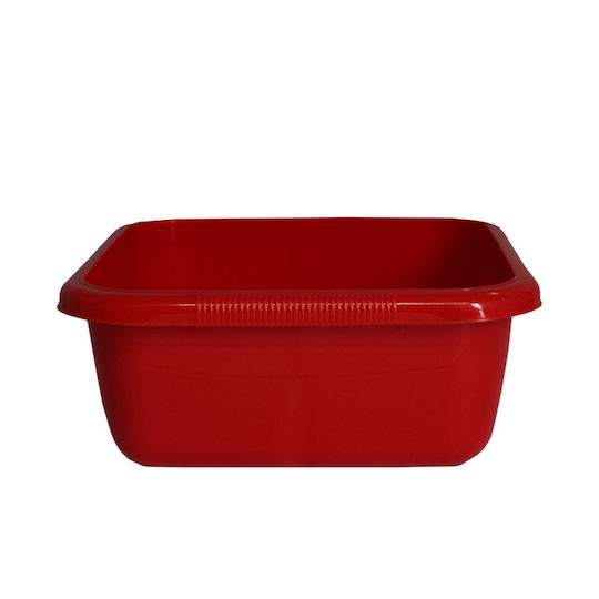Viomes Λεκάνη Τετράγωνη 29x29x12εκ. Χωρητικότητας 5.5lt Κόκκινη