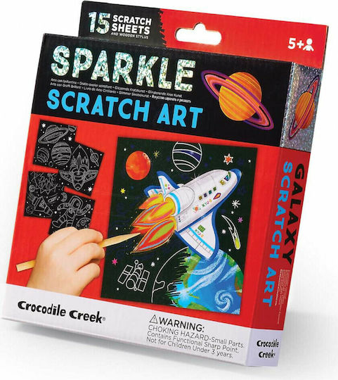 Crocodile Creek Painting Sparkle Scratch Art Space for Children 5+ Years 16 Pieces