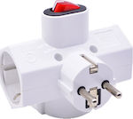 Electropack 3-Outlet T-Shaped Wall Plug White