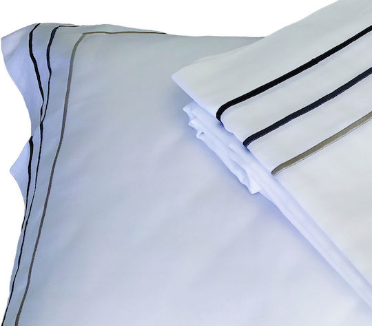 Le Blanc Oxford Cotton Satin Plain Hotel Pillowcase 75x55cm.