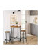 Stool Bar Metallic Black 2pcs 32x32x65cm