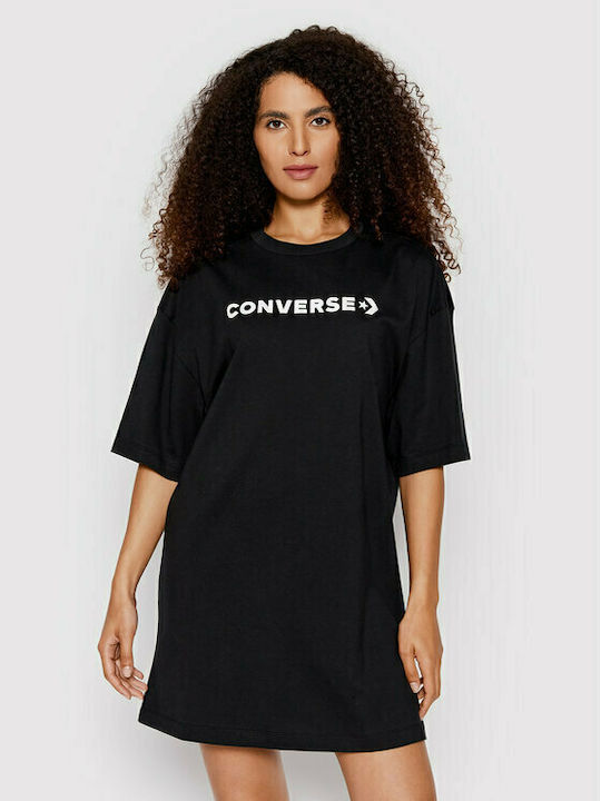 Converse Icon Play Mini Καλοκαιρινό Κοντομάνικο Αθλητικό Φόρεμα Μαύρο