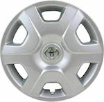 Toyota Car Hubcap Set with Toyota Emblem 14" 1pc Silver