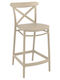 Hocker für Bar Für den Außenbereich aus Polypropylen Cross 65 Taupe 1Stück 45x50x96cm