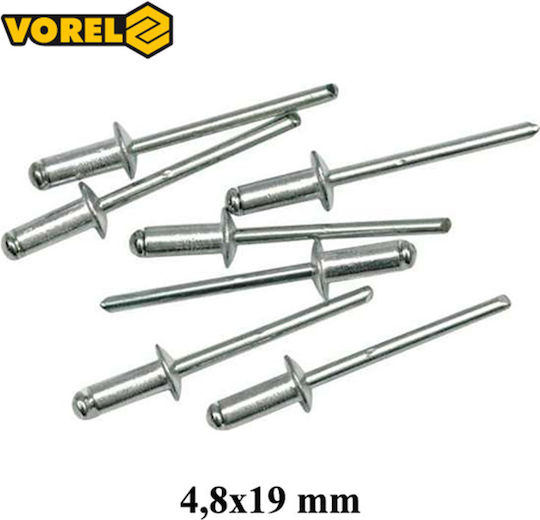 Vorel Πριτσίνια Αλουμινίου M4.8x19mm 50τμχ