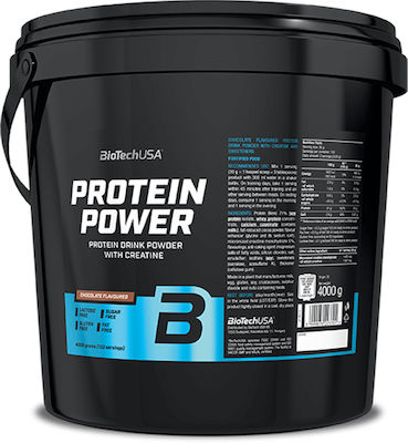 Biotech USA Protein Power with Creatine Χωρίς Γλουτένη & Λακτόζη με Γεύση Σοκολάτα 4kg
