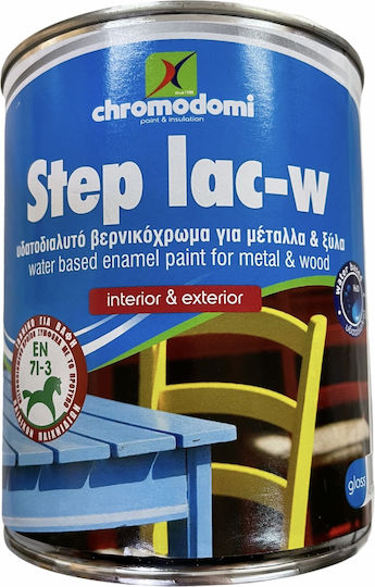 Χρωμοδομή Βερνικόχρωμα Νερού Step Lac W 0.75lt Λευκό Γυαλιστερό