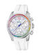 Festina Boyfriend Rainbow Γυναικείο Ρολόι 38mm Χρονογράφος Μπαταρίας με Λευκό Καουτσούκ Λουράκι