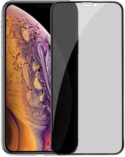 5D Full Glue Privacy Matte Full Face Tempered Glass Black (iPhone 12 Pro Max)