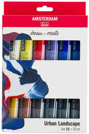 Royal Talens Amsterdam All Acrylics Standard Urban Landscape Acrylic Paint Set in Multicolour color 20ml 12pcs