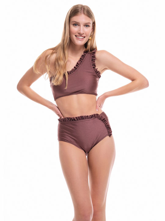 Pretty Me Bikini Slip High Waist Marron