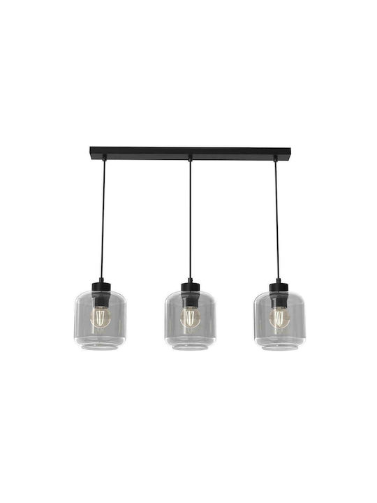 Milagro Sombra Pendant Light Three-Light Rail for Socket E27 Black