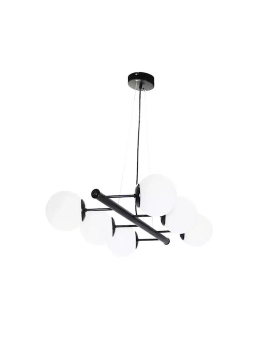 Pendant Chandelier for 6 Bulbs E27 Black