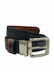 Men's Belt Leather Double Sided Black / Tabac