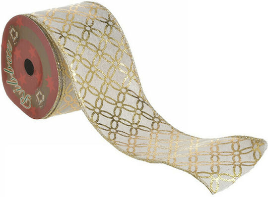 Inart Christmas Ribbon Gold 300x6cm 12pcs