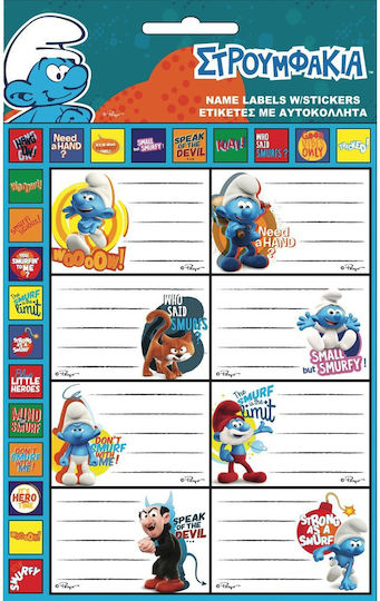 Gim Notebook Labels Smurfs Smurfs 16pcs