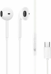 Dudao X3C Handsfree cu două căști cu mufă USB-C Alb