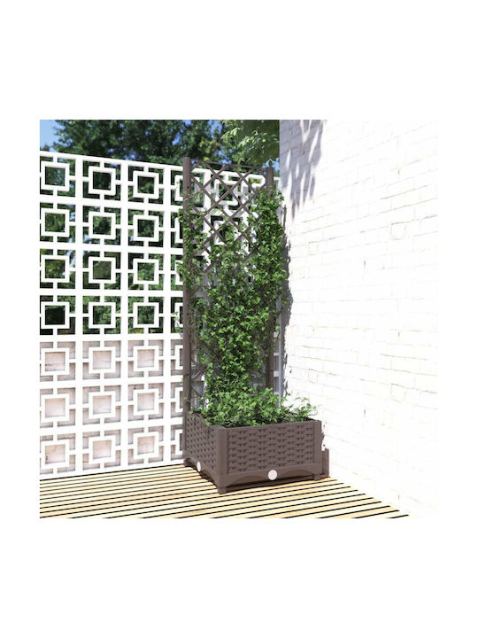 vidaXL Planter Box with Lattice 40x121.5cm in Brown Color 318258