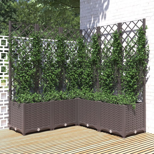 vidaXL Planter Box Plastic Brown 120x120x136cm.