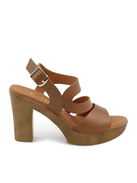 Ragazza Leather Sandals Tabac Brown