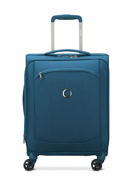 Delsey Montmartre Air Cabin Fabric Suitcase Light Blue with 4 Wheels Height 55cm