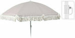 Koopman Boho Strandsonnenschirm mit Quasten Durchmesser 1.8m Gray