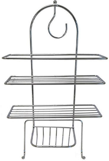 Atmosphera An Der Wand Montierte Badezimmerregal Metallisch Mit 3 Regalen 25.5x11x54cm Silber