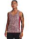 Under Armour Fly By Printed Damen Sportlich Bluse Ärmellos Black Rose