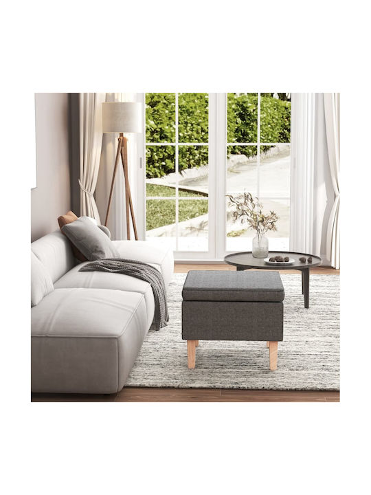 Fabric Upholstered Footstool Light Gray 55x54.5...