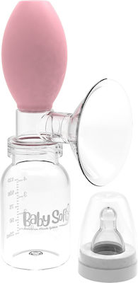 BabySoft Manual Single Breast Pump BPA Free Pink 125ml