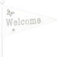 Wooden Flags 15x40cm Welcome (White)