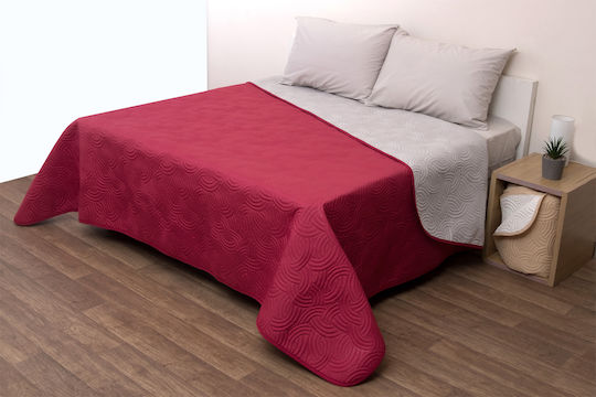 Viopros Κουβερλί Μονό Μπορντό / Γκρι 160x230cm Viopros Κουβερλί Μονό Μπορντό / Γκρι 160x230cm
