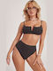 Gigi Set Bikini Μπουστάκι & Brazil Ψηλόμεσο Μαύρο