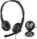 HAMA HS-P150 & C-200 Auf dem Ohr Multimedia-Headsets mit Mikrofon und Verbindung 3,5 mm Klinke in Schwarz Farbe
