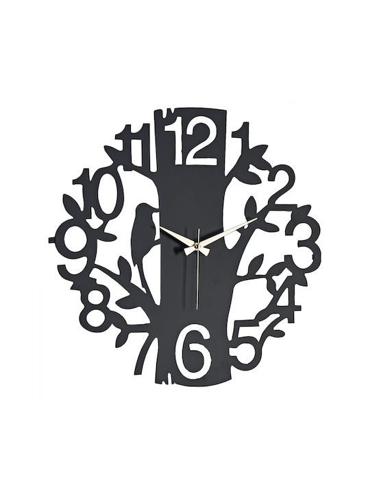 HomeMarkt Wall Clock Metallic Black Ø50cm